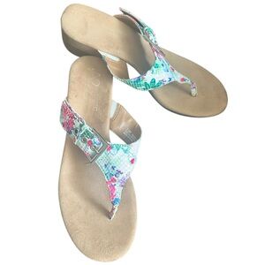 A2 AEROSOLES COLORFUL PINK STRAPPY WEDGE SANDAL SHOES 7.5